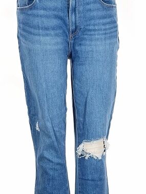 PAIGE Light Blue Straight Leg Distressed Jeans size 32 x 27
